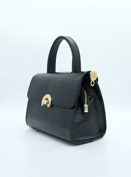 Hakiki Deri Desenli El ve Omuz Çantası