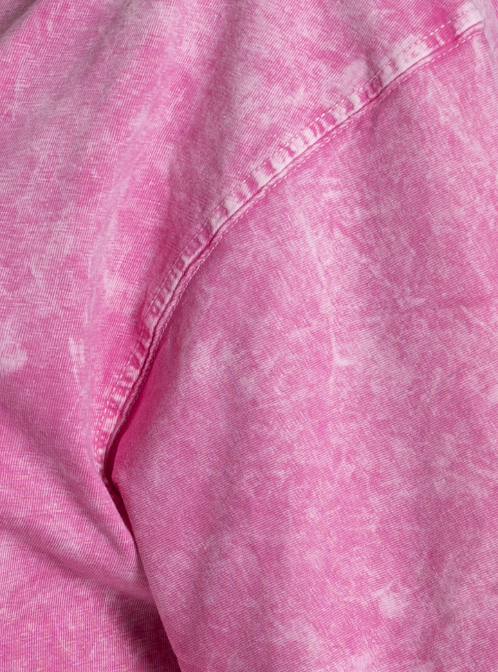 Oversize Pembe Yıkanmış Kadın Tişört